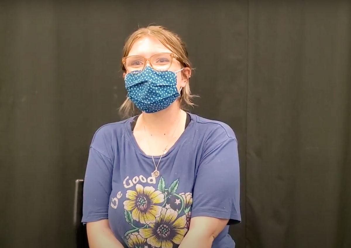 A person wearing a mask.