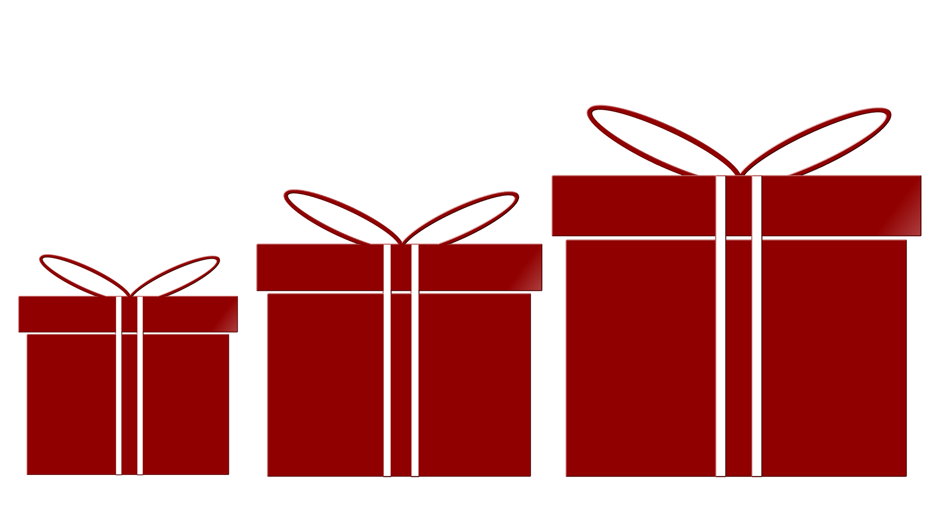 Three gift boxes.