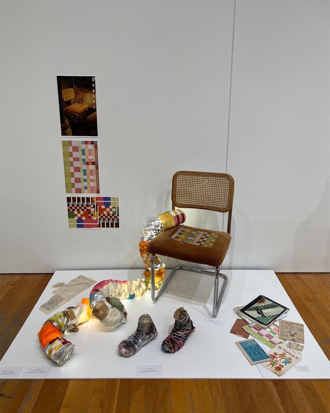 A gallery display of objects.